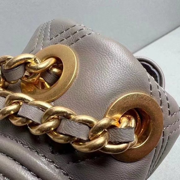 Tory Burch Soft Fleming Gray Shoulder Bag - Picture 6 of 8